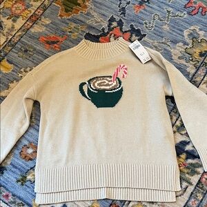 NWT Abercrombie Kids Cream Sweater with Cocoa Design